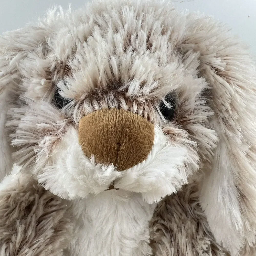 Melissa & Doug Plush Bunny Lop Ear Rabbit Stuffed Animal Sitting Tan White 8”